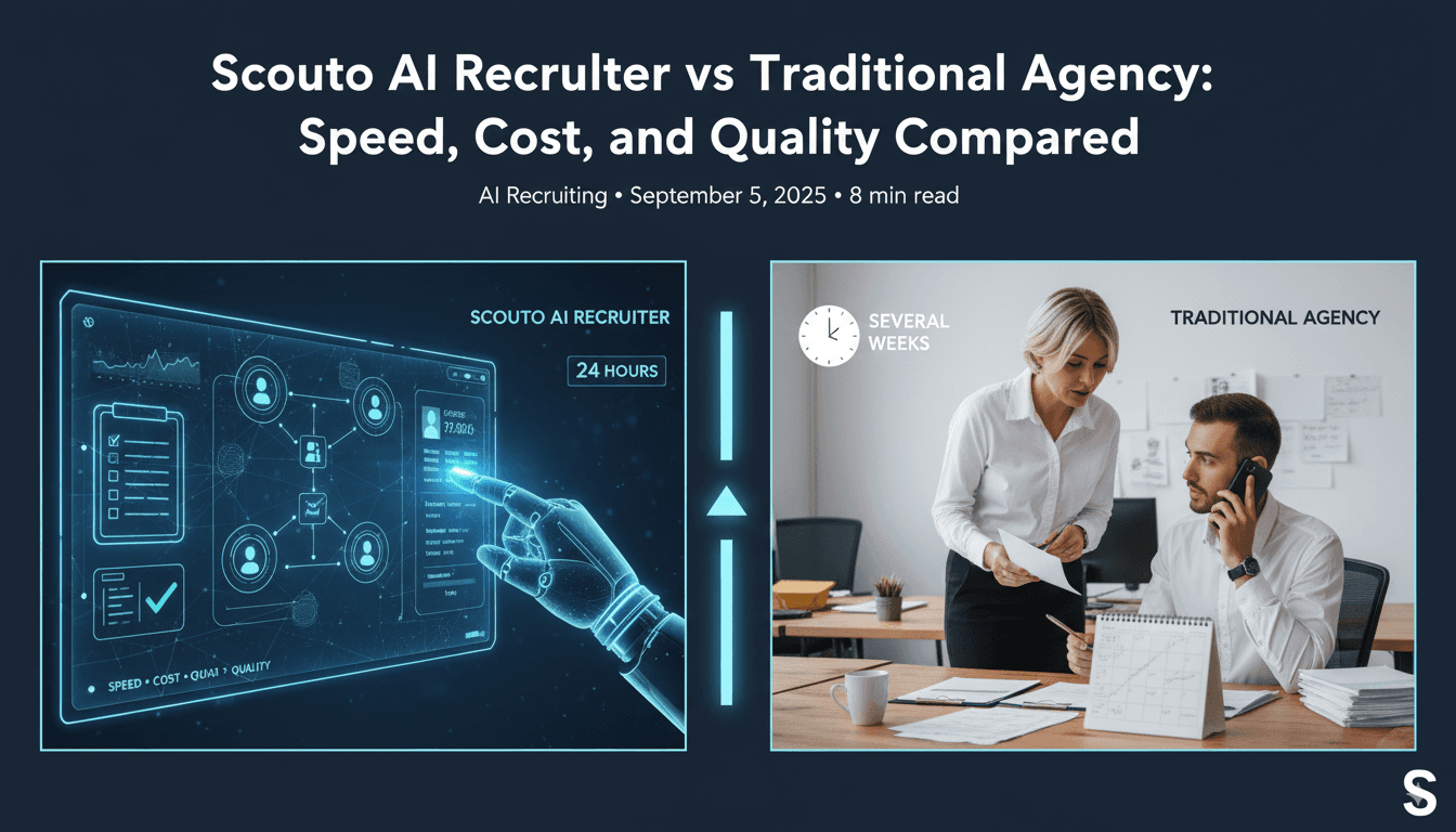 Scouto AI recruiter vs traditional agency: speed, cost, and quality compared