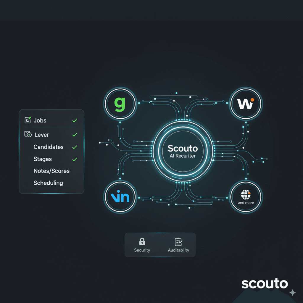 Scouto AI recruiter + ats integrations: greenhouse, lever, workday, and more